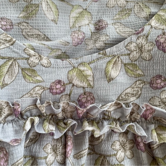 LC Lauren Conrad women’s cold shoulder short sleeve purple print large - Picture 4 of 9